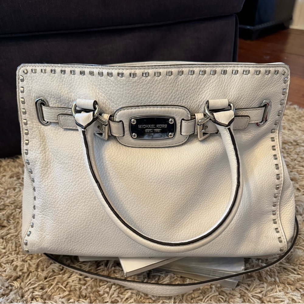 Michael Kors Large White Hamilton satchel